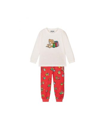 Baby Unisex Red Festive Teddy Bear Trouser Set