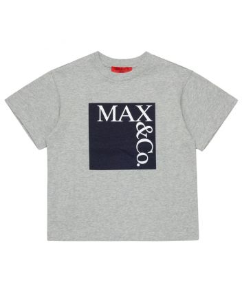 Girls Grey Logo-Print T-Shirts