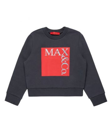 Girls Dark Grey Logo-Print Sweatshirts