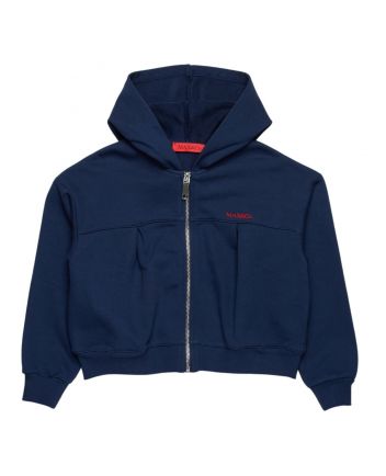 Girls Navy Blue Zip-Up Hoodie