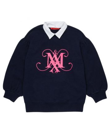 Girls Blue Logo-Print Sweatshirts