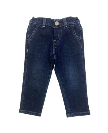 Baby Unisex Blue Logo-Embroidered Jeans