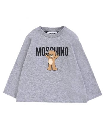 Baby Unisex Grey Teddy Bear-print T-shirt