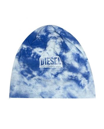 White & Blue Tie-Dye Print Cap