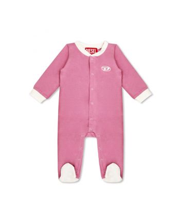 Baby Girls Pink Logo-Print Romper
