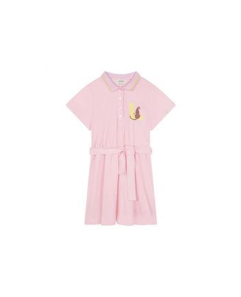 Girls Pink Half Sleeves Dress