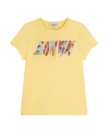 Girls Tropical Patterned Logo T-shirt