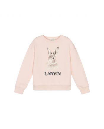 Girls Pink Cotton Bunny Sweatshirt