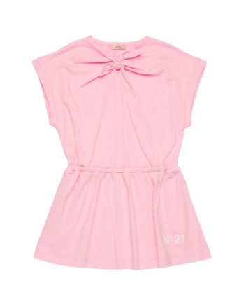 Girls Pink Knotted Sleeveless Dress