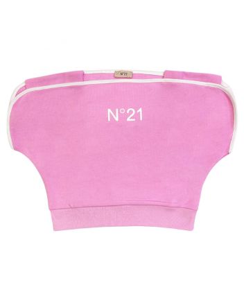 Girls Pink Logo-Print Top