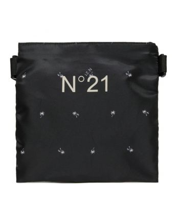 Girls Black Allover Palms Clutch Bag