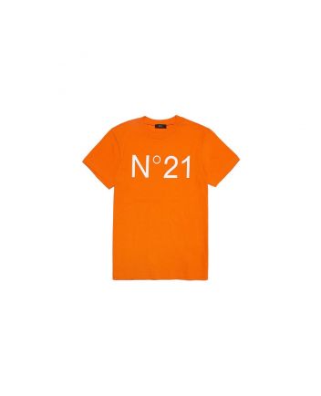 Fluo Orange Jersey T-Shirt With Logo