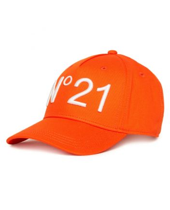 Unisex Orange Embroidered-Logo Baseball Cap