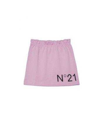 Pink Fleece Skirt With Contrasting Logo