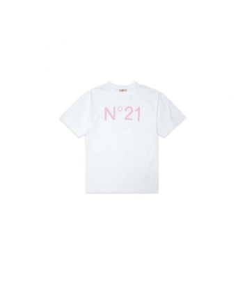 Girls White Logo Print T-Shirt