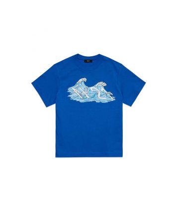Boys Blue Wave Logo-Print T-Shirt