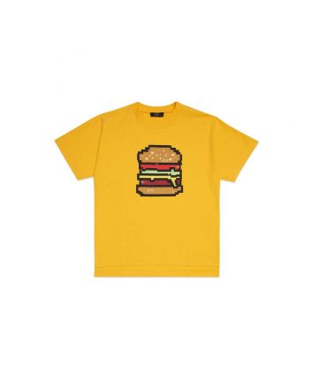 Boys Yellow Hamburger-Print T-Shirt