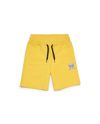 Boys Yellow Double Waist Canvas Shorts