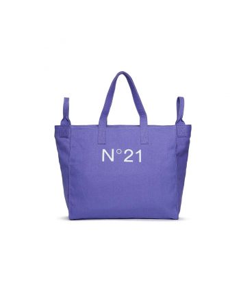 Girls Purple Canvas Shopper Bag ( 35cm )