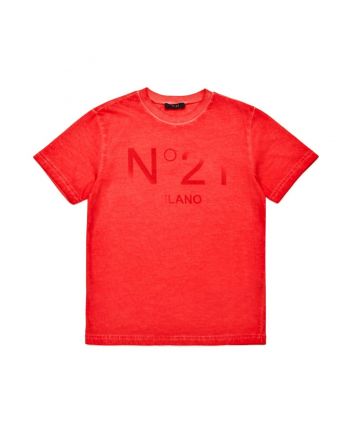Unisex Red Logo-Print Cotton T-Shirt