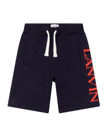 Boys Navy Blue Logo Shorts
