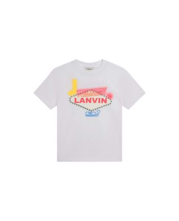 Boys White Logo Print T-Shirt