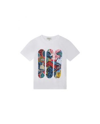 Boys White Printed T-Shirt