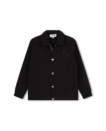 Boys Black Logo-Print Quilted Jacket