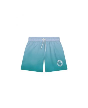Boys Sea Green Logo Print Swim Shorts