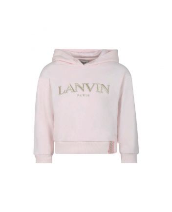 Girls Light Pink Logo-Embroidered Hoodie