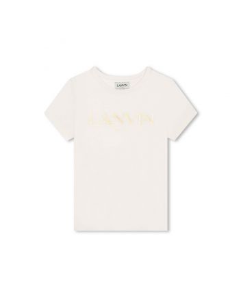 Girls Ivory Logo-Print Cotton T-Shirt