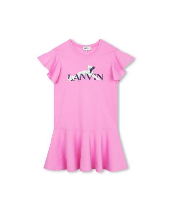 Girls Pink Logo-Print Cotton Dress