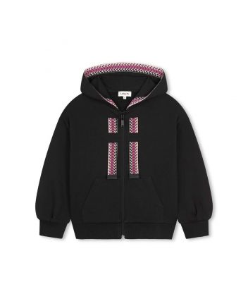 Unisex Black Cotton Zip-Up Hoodie