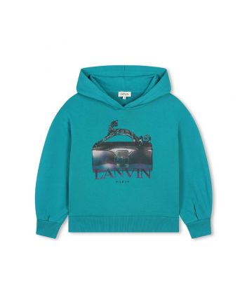Unisex Blue Logo-Print Hoodie