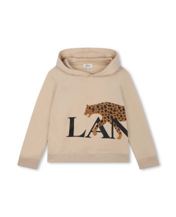 Boys Beige Logo-Print Hoodie