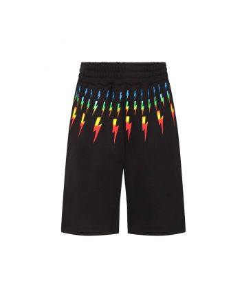 Lightning Bolt Print Track Shorts