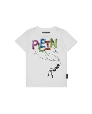 Boys White Graphic-Print Cotton T-shirt