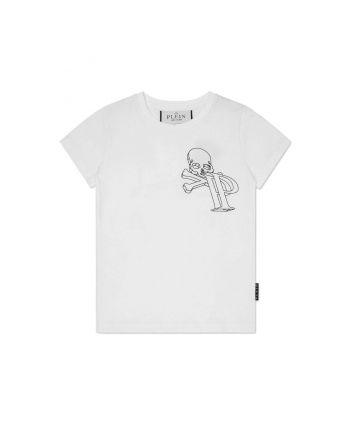 Boys White Wire Frame Cotton T-shirt