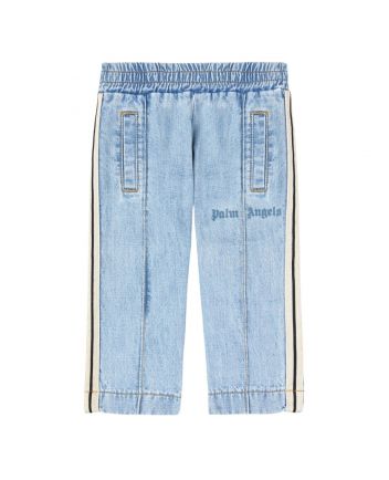 Baby Boys Denim Blue Logo-Print Jeans