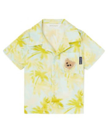 Baby Boys Sky Blue Teddy-Patch Shirt