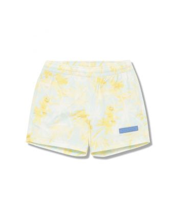 Boys Yellow Logo-Patch Swim Shorts
