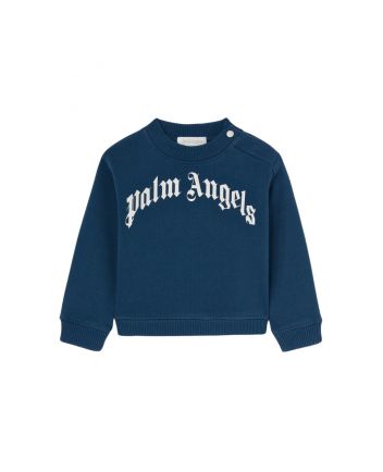 Baby Boys Navy Blue Logo-Print Sweatshirt