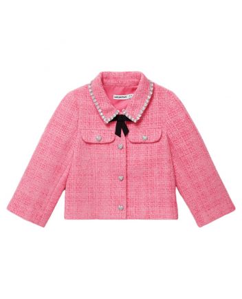 Pink Textured Woven Jacket