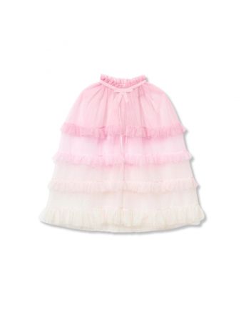 Girls Pink Ombre Tulle Cape
