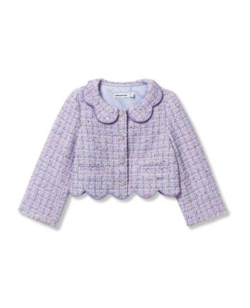 Girls Purple Boucle Cardigan