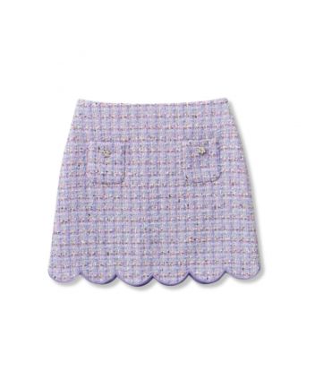 Girls Purple Boucle Mini Skirt