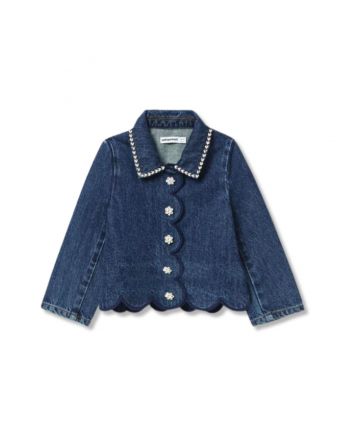 Girls Denim Blue Cotton Jacket
