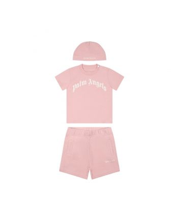 Baby Girls Logo-Print Short Set With Hat