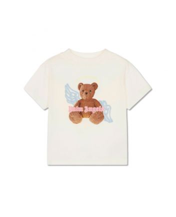 Girls Ivory Cotton Angel Bear T-Shirt