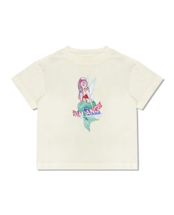 Girls Ivory Mermaid-Print Cotton T-Shirt